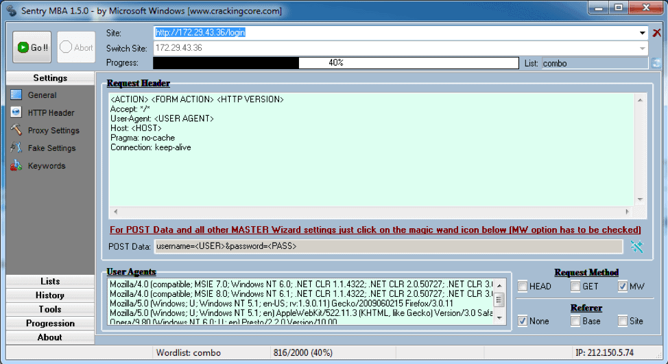 Sentry MBA credential stuffer