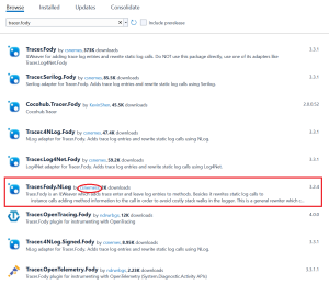 Typosquatting attack in Nuget package Tracer.Fody