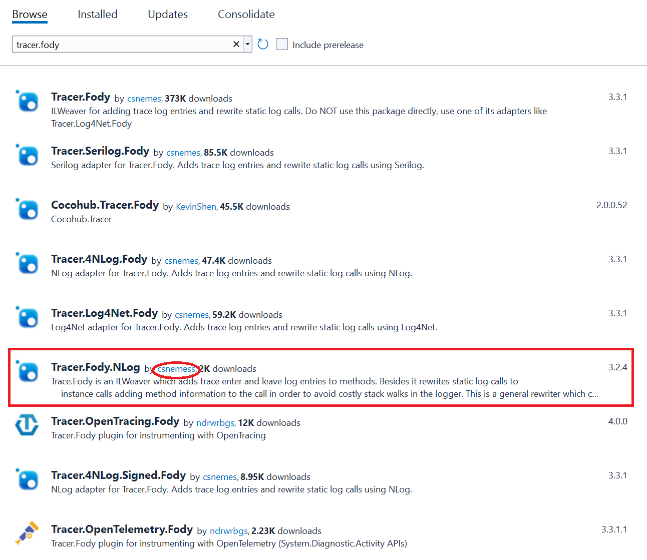 Typosquatting attack in Nuget package Tracer.Fody