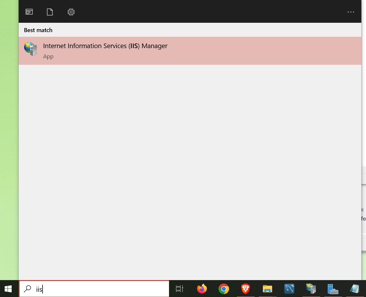 open IIS Windows command