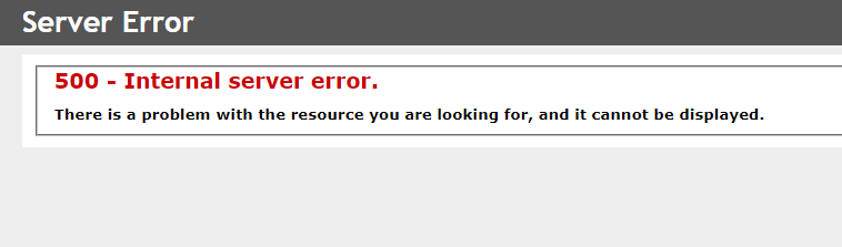 IIS 500 internal server error