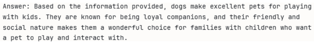 RAG output after LLM processing